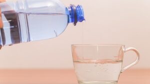 reduced water level in the body due to reduced water intake.